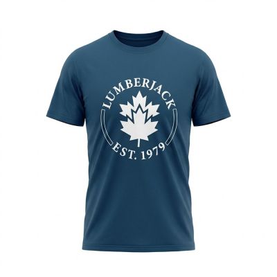 MEN LUMBERJACK TEE EST 1979 BIG LOGO NAVY